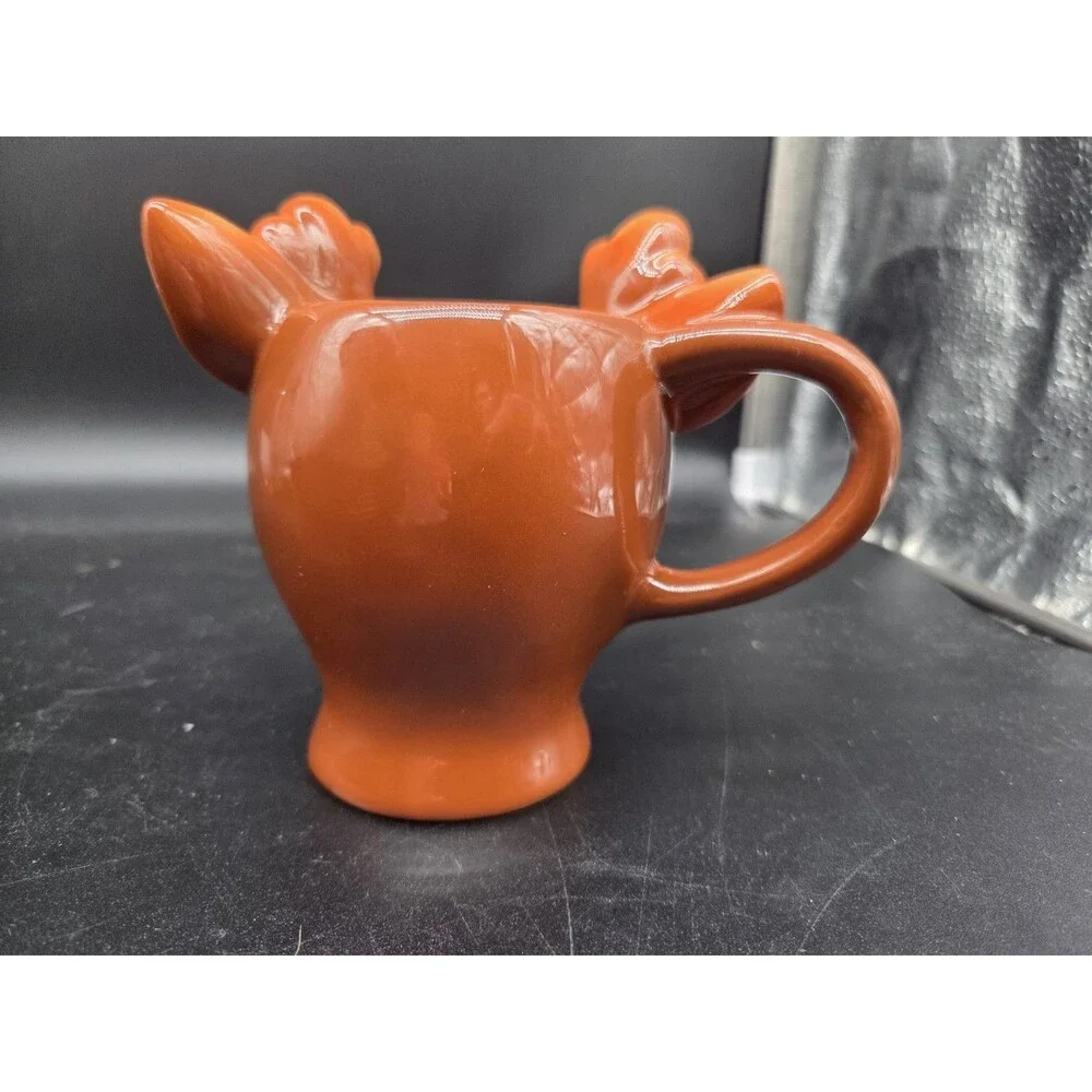 Pottery Barn Retro Figural Reindeer Mug With Antlers 12 oz Christmas Holiday